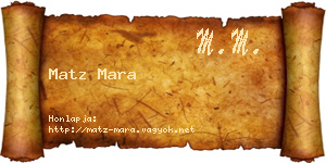Matz Mara névjegykártya